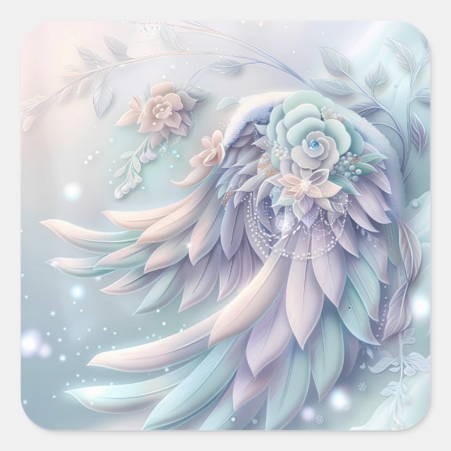 Dreamy Christmas Angel Wings Sticker (Front)