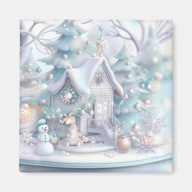 Dreamy Christmas Gingerbread House Magnet (Front)
