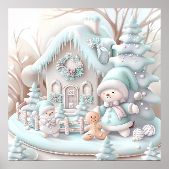 Dreamy Christmas Gingerbread House Poster (Front)