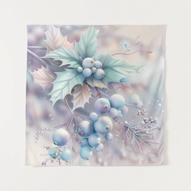Dreamy Christmas Holly Tapestry (Front)