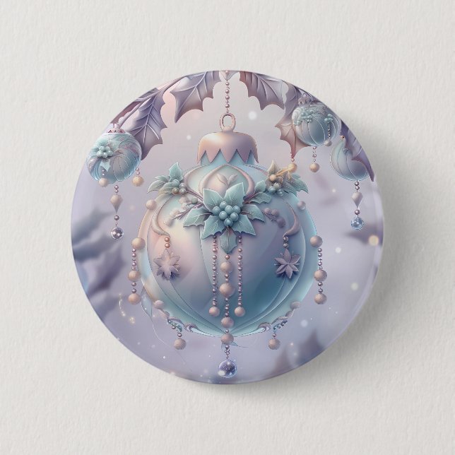 Dreamy Christmas Ornament Button (Front)
