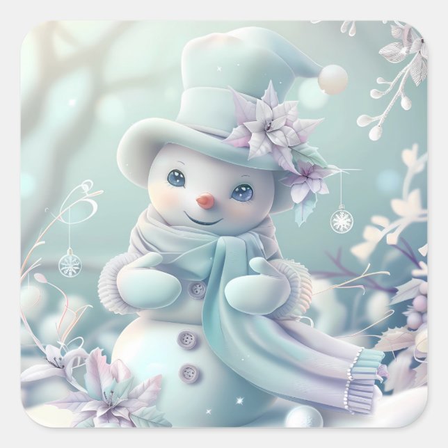 Dreamy Christmas Snowman Sticker (Front)