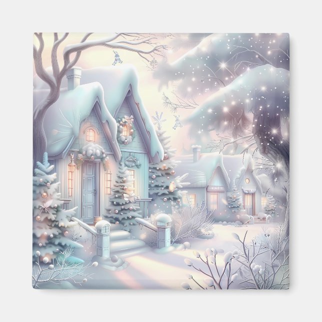 Dreamy Christmas Village Magnet (Front)