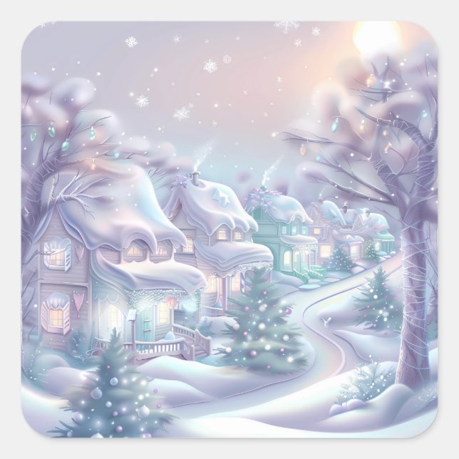 Dreamy Christmas Village Sticker (Front)