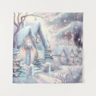 Dreamy Christmas Village Tapestry