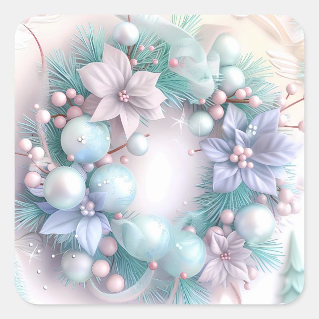 Dreamy Christmas Wreath Sticker (Front)