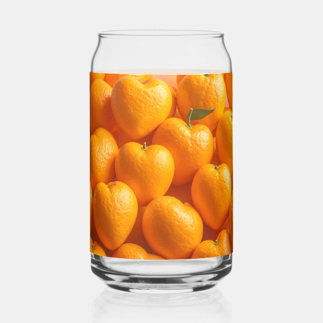 Dreamy Citrus Heart Can Glass (Front)