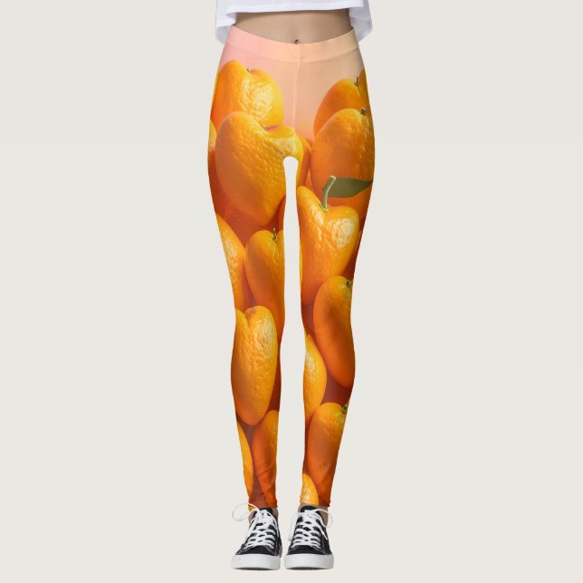 Dreamy Citrus Heart Leggings (Front)