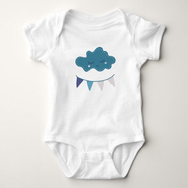 Dreamy Cloud Baby Bodysuit (Front)