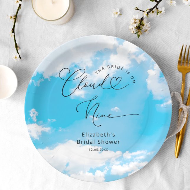 Dreamy Cloud Nine Bridal Shower Paper Plate (Creator Uploaded)