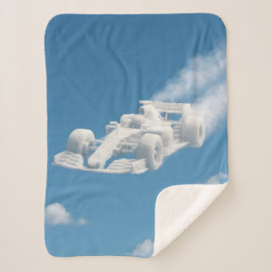Dreamy cloud racer surreal F1 sky art Sherpa fleec Blanket