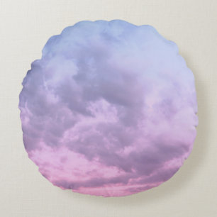 Dreamy Clouds 16 - Caribbean Sunset Round Cushion