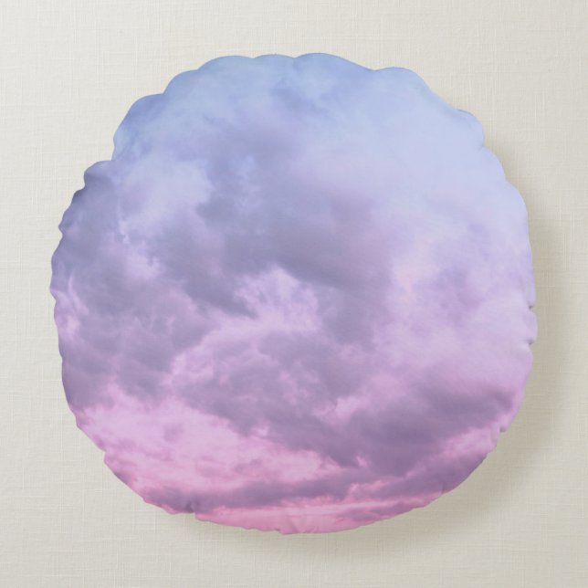 Dreamy Clouds 16 - Caribbean Sunset Round Cushion (Front)
