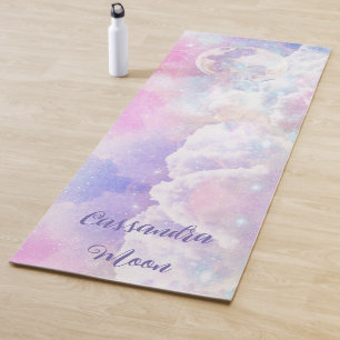 Dreamy Clouds and Stars Personalised Yoga Mat