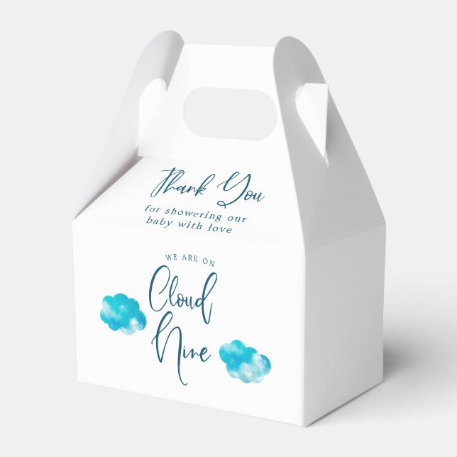 Dreamy Clouds Boy Baby Shower Favour Box (Front Side)