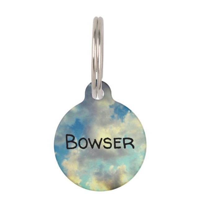 Dreamy Clouds | Personalised Pet Tag (Front)
