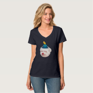 Dreamy Clown Dog: Smiling Bichon with Blue Hat T-Shirt