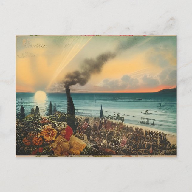 Dreamy Coastal Sunset Wall Art Print Postcard (Front)