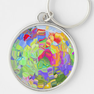 Dreamy Colourful Abstract Key Ring