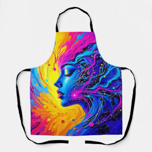 Dreamy Colourful Abstract Woman Apron