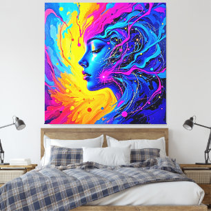 Dreamy Colourful Abstract Woman Canvas Print