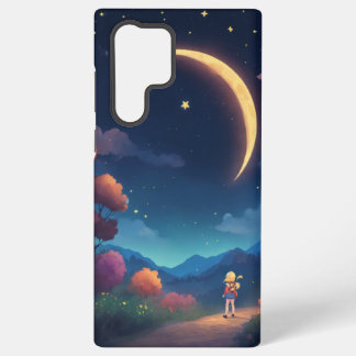 Dreamy Crescent Moon Night Design Samsung Galaxy Case