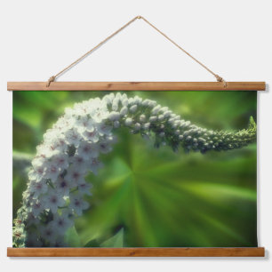 Dreamy Curling White Wild Flower Hanging Tapestry