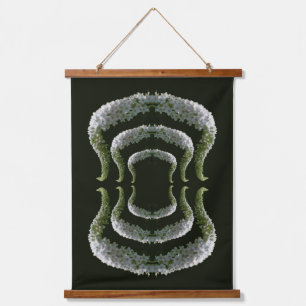 Dreamy Curling White Wildflower Abstract Hanging Tapestry