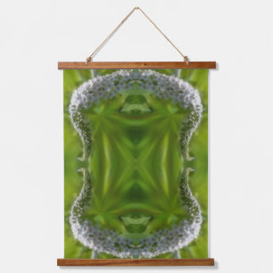 Dreamy Curling White Wildflower Abstract Hanging Tapestry