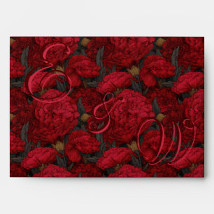 Dreamy Custom Carnation Floral Garden Wedding Envelope