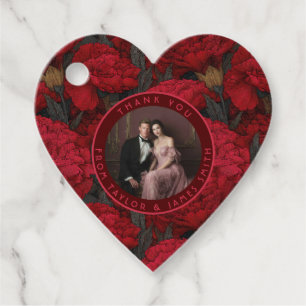 Dreamy Custom Carnation Petal Fall Wedding Favour Tags