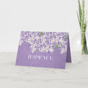 Dreamy Damask Lavender Hydrangea Thank you Card
