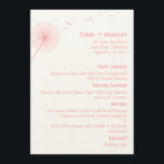 Dreamy Dandelion Wedding Menu Card - Rose Pink<br><div class="desc">Embrace the beauty of nature with this irresistibly delicate Dreamy Dandelion wedding collection. Perfect for Spring or Summer weddings. Also available in other colours. Matching components available at berryberrysweet.com</div>