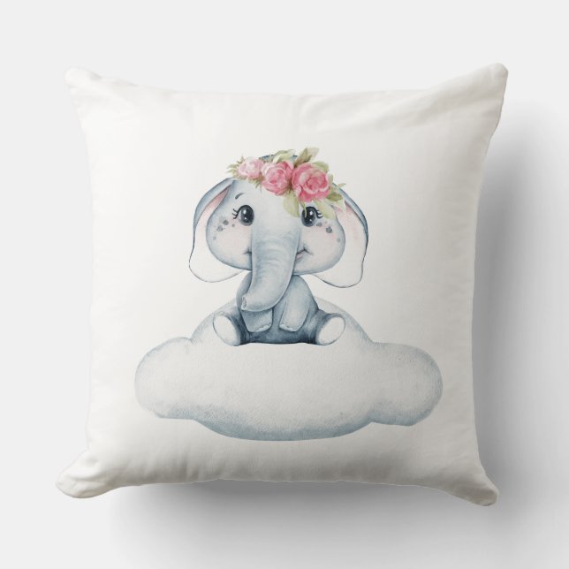 Dreamy Days with Rosie the Elephant. Cushion (Front)