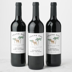 Dreamy Desert Cute Camel Wine Label