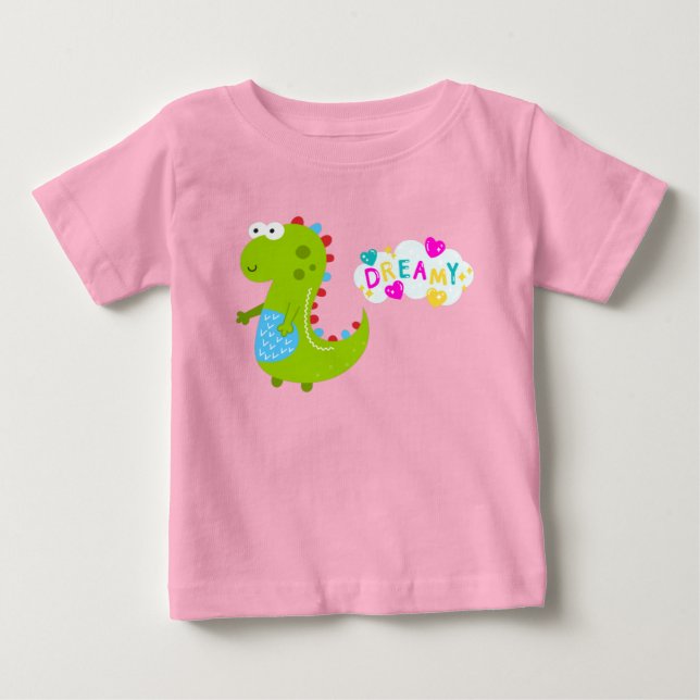 Dreamy Dinosaur Baby T-Shirt (Front)