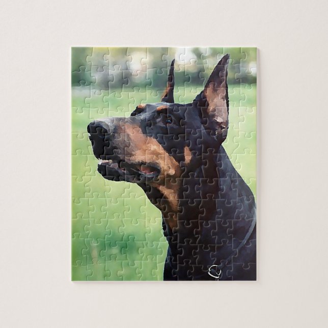 Dreamy Doberman Pinscher Face Painting Jigsaw Puzzle (Vertical)