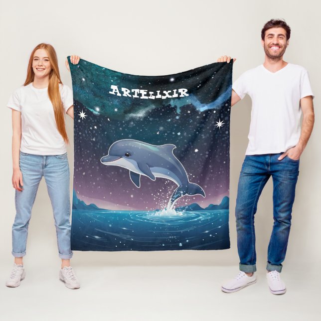 Dreamy Dolphin Print  Fleece Blanket (In Situ)
