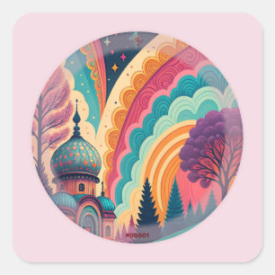 Dreamy Dome Rainbow Sticker – Customisable