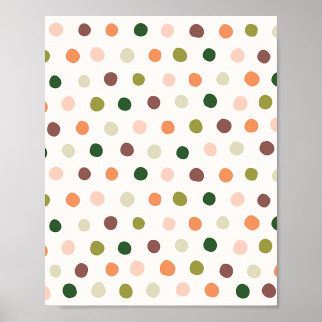 "Dreamy Dots" Whimsical & Colourful Polka Dot Art Poster (Front)