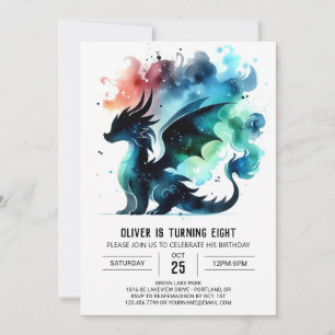 Dreamy Dragon Birthday Digital Invitation