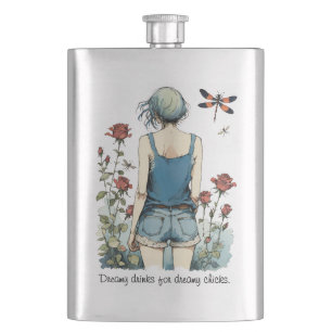 Dreamy Drinks For Dreamy Chicks Hip Flask