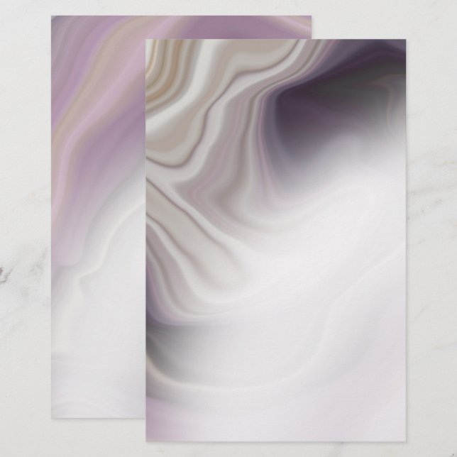 Dreamy Dusty Plum Agate Blank Stationery (Front/Back)