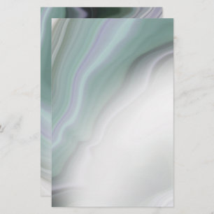 Dreamy Dusty Sage Agate Blank Stationery