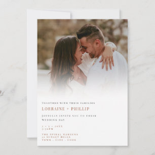 Dreamy Elegant gradient Photo Overlay Wedding Invitation
