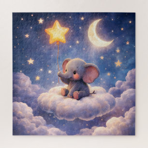 Dreamy elephant and midnight stars 676 piece large jigsaw puzzle
