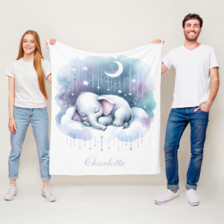 Dreamy Elephant Cloud Baby Fleece Blanket