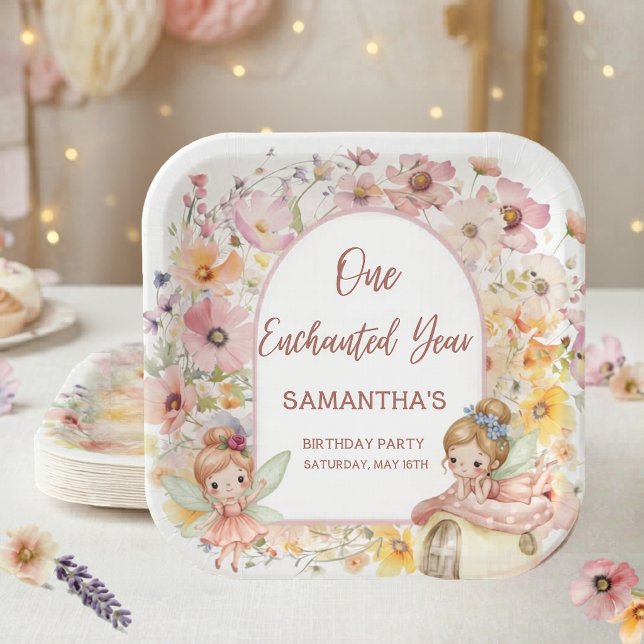 Dreamy Fairyland First Birthday Paper Plate (Dreamy Fairyland First Birthday Paper Plates)