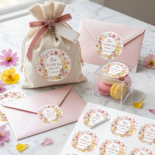 Dreamy Fairyland First Birthday Party Classic Round Sticker