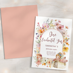 Dreamy Fairyland First Birthday Party Invitation